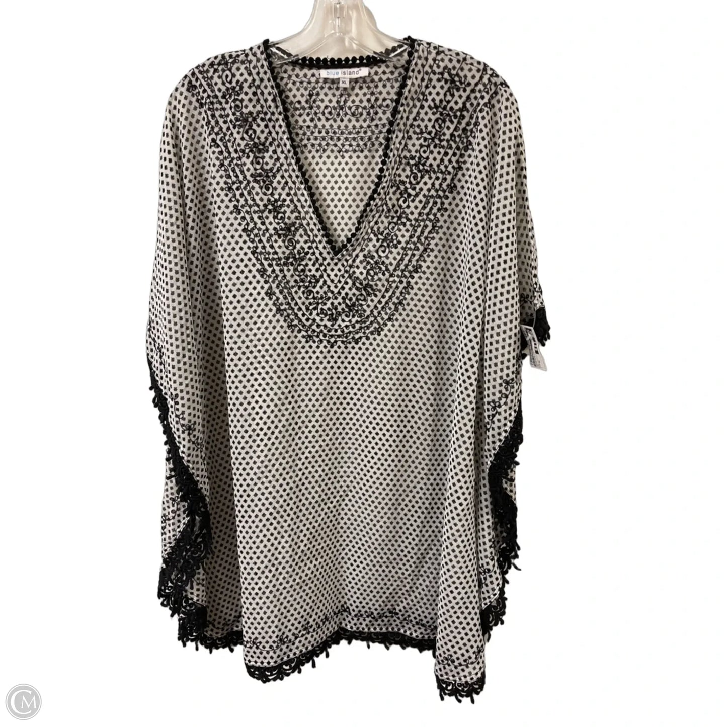 Swimwear Cover-up By Blue Island In Black & White, Size: Xl