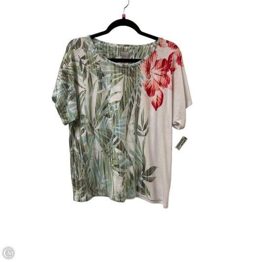 Top Short Sleeve By Chicos In Multi-colored, Size: L