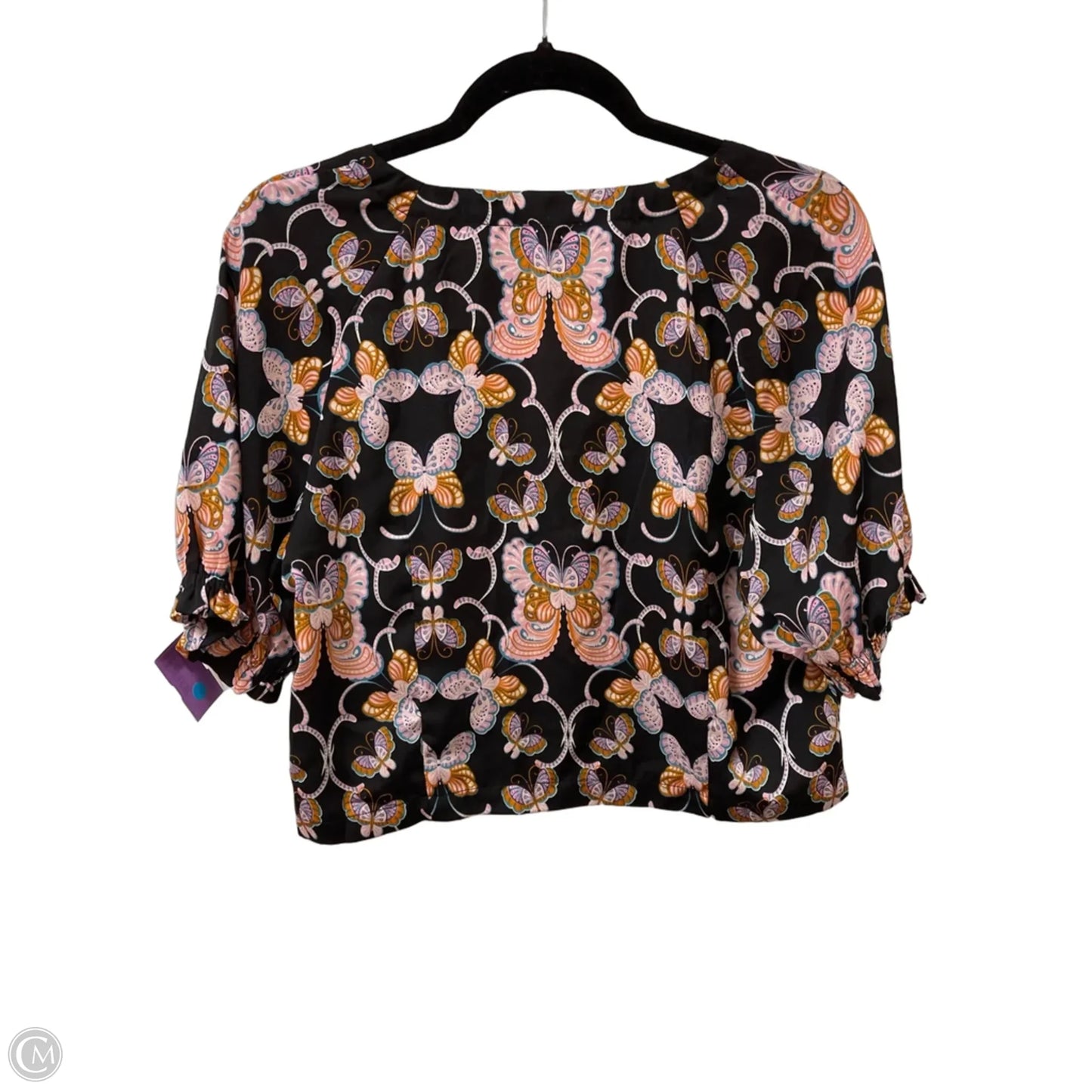 Blouse Short Sleeve By Rose And Olive In Black, Size: L