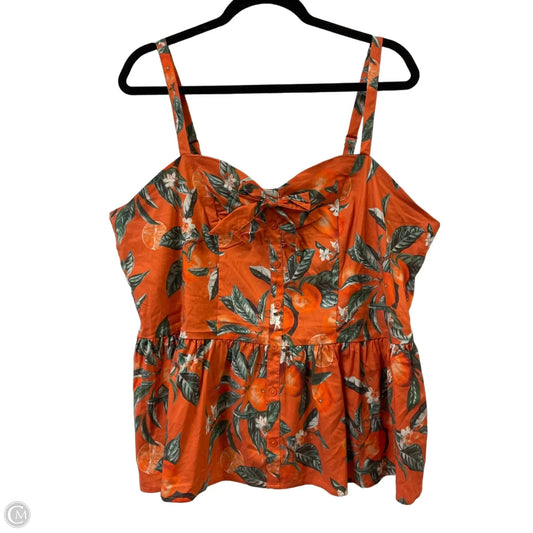 Blouse Sleeveless By Torrid In Orange, Size: 2x