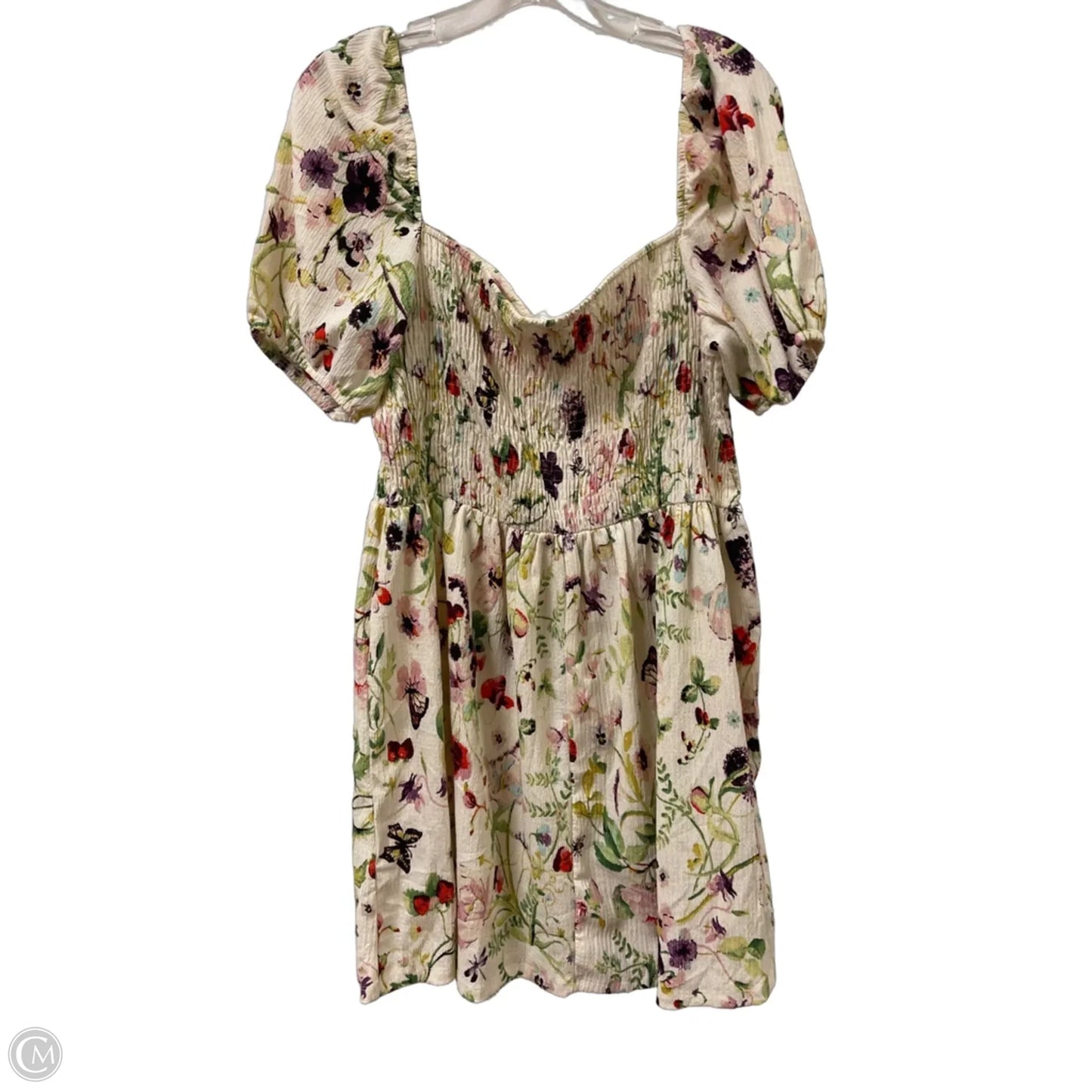 Dress Party Midi By H&m In Cream, Size: 2x