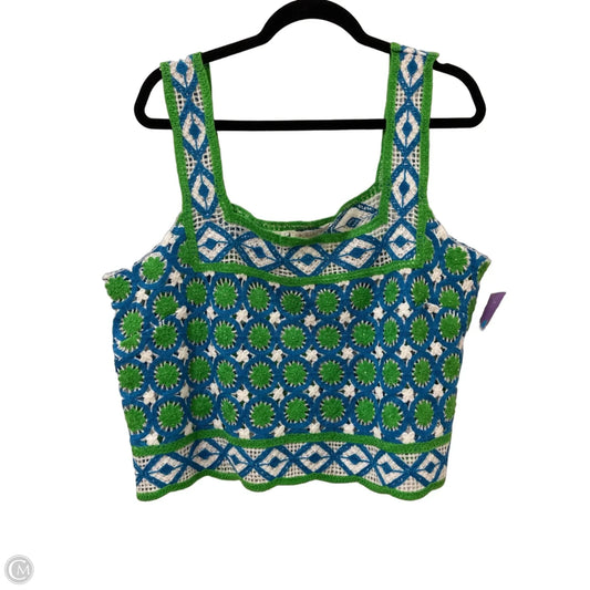 Top Sleeveless By Chelsea And Violet In Blue & Green, Size: Xl