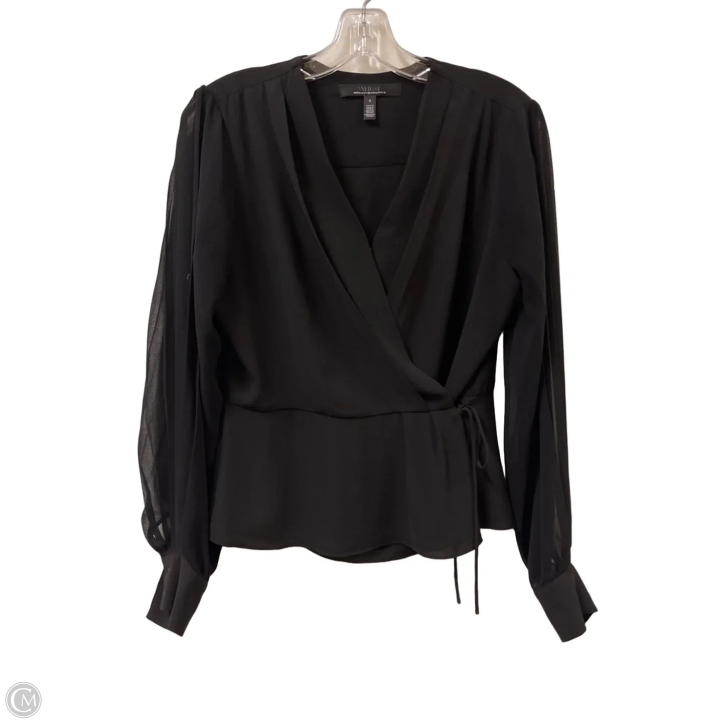 Blouse Long Sleeve By White House Black Market In Black, Size: S