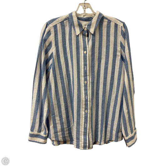 Blouse Long Sleeve By J. Crew In Blue, Size: S