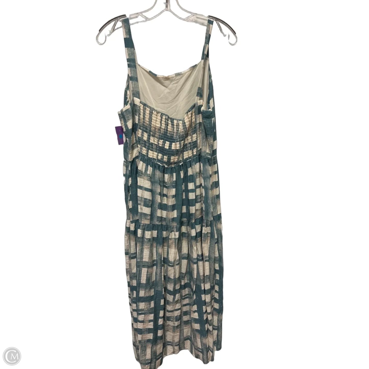 Dress Casual Midi By Clothes Mentor In Blue & Cream, Size: Xl