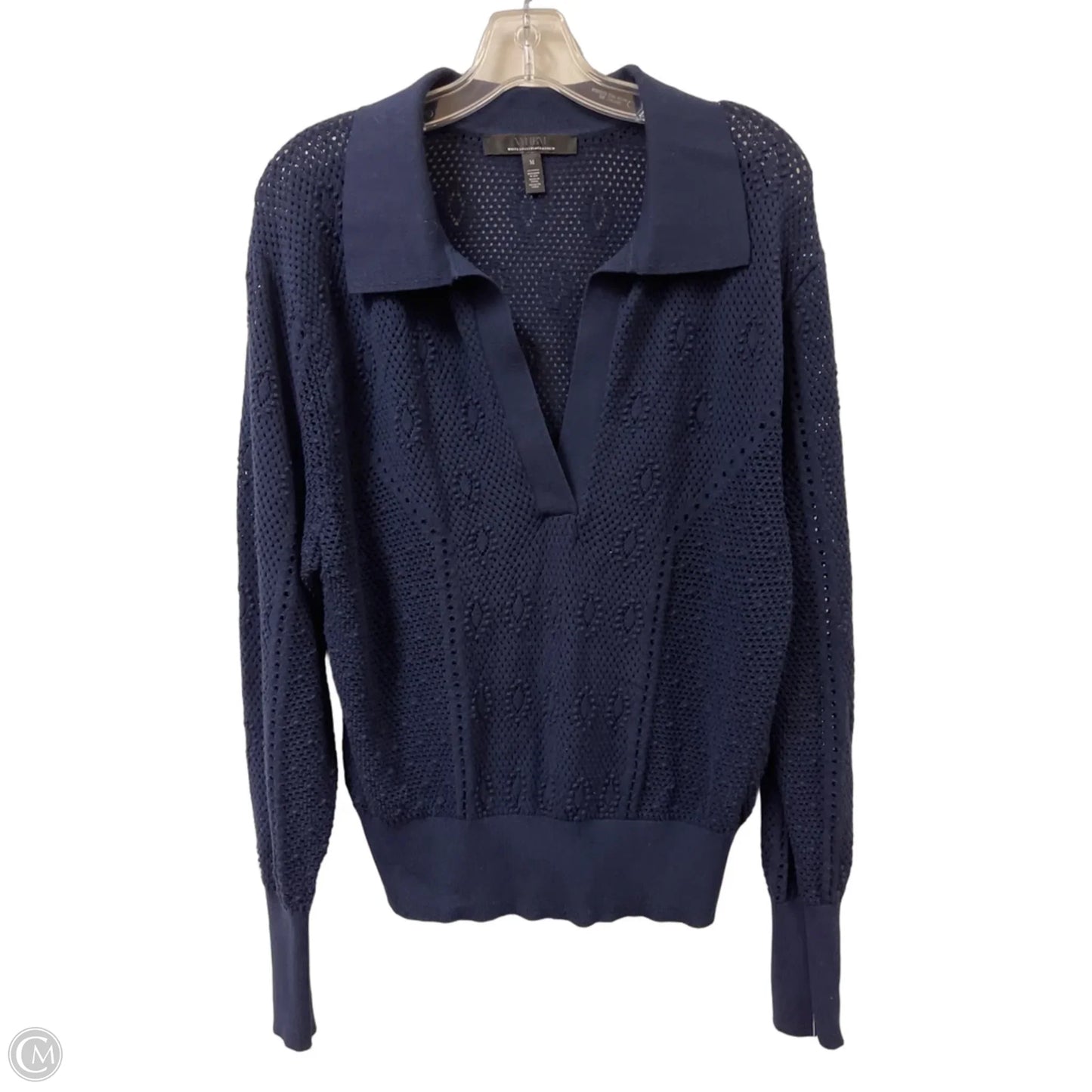 Top Long Sleeve By White House Black Market In Navy, Size: M