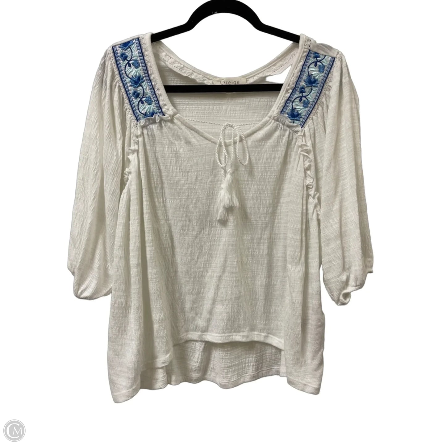 Top Short Sleeve By Clothes Mentor In White, Size: M