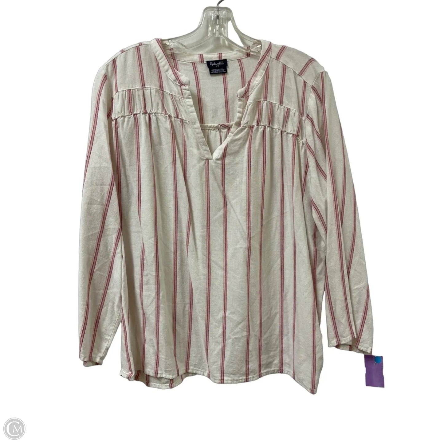 Top Long Sleeve By Splendid In Cream, Size: L