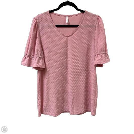 Top Short Sleeve By Clothes Mentor In Pink, Size: L
