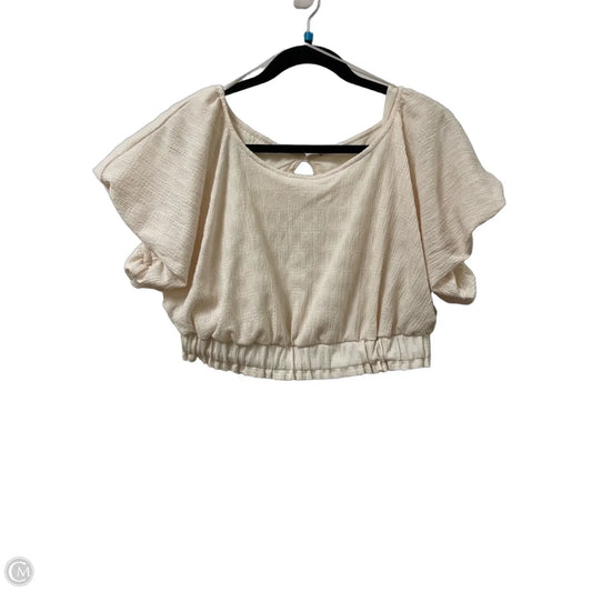 Blouse Short Sleeve By Free People In Cream, Size: L
