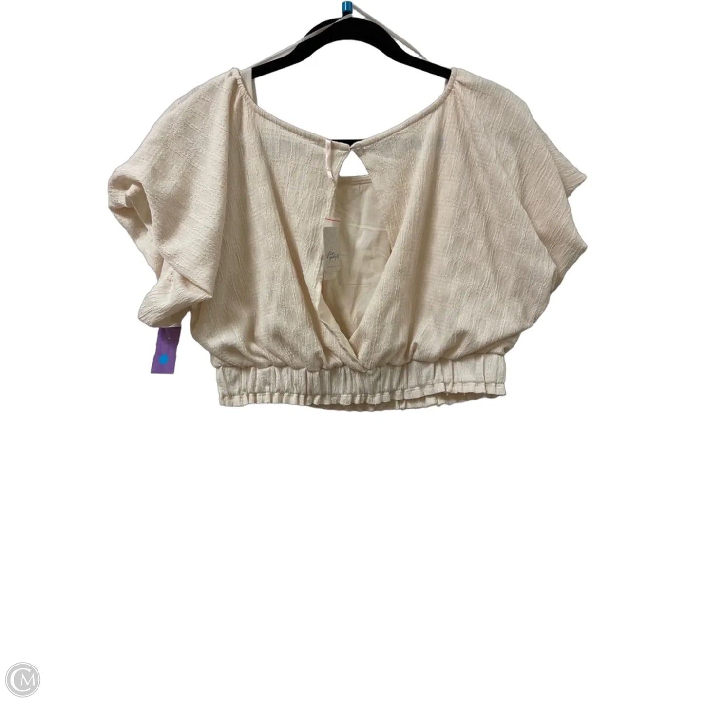 Blouse Short Sleeve By Free People In Cream, Size: L