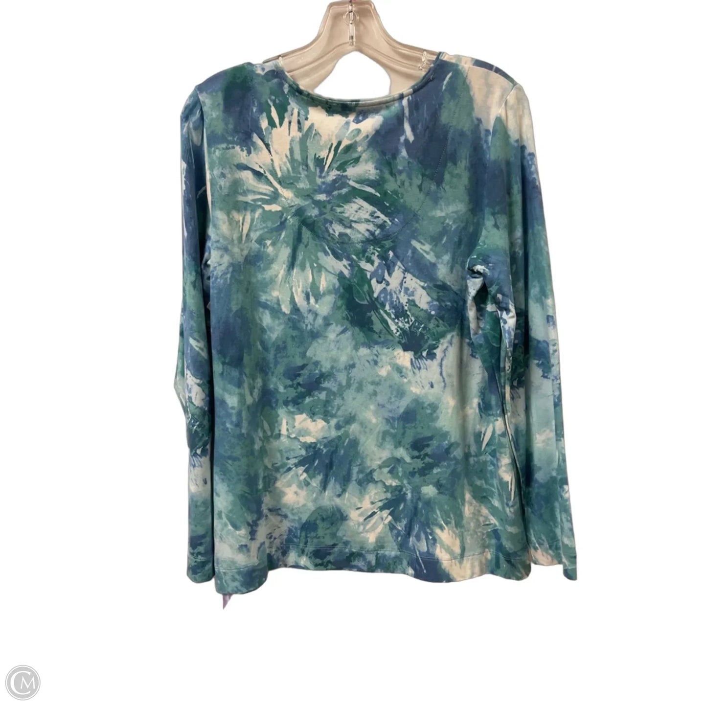 Top Long Sleeve By Chicos In Blue & Green, Size: M