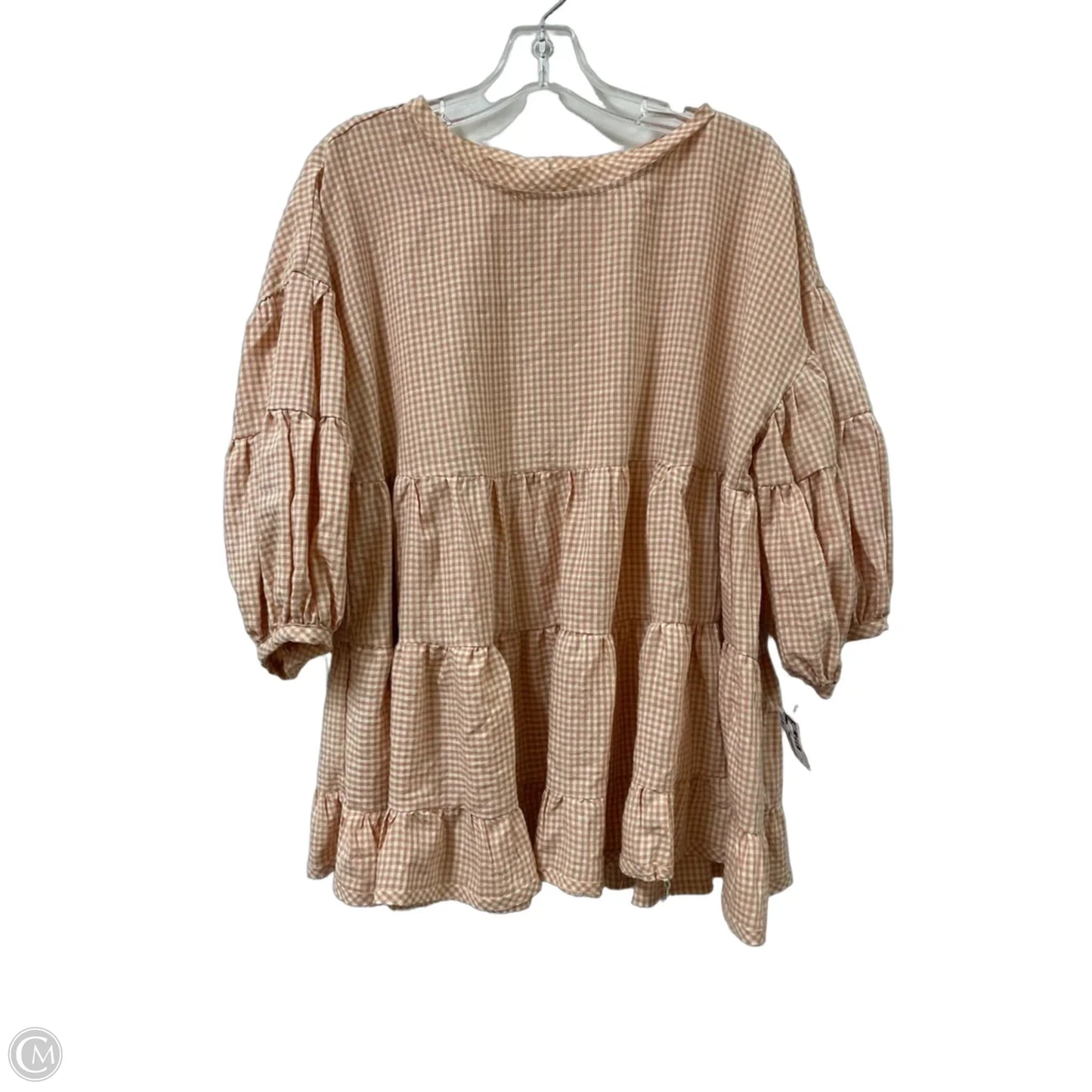 Top Long Sleeve By Easel In Peach, Size: L