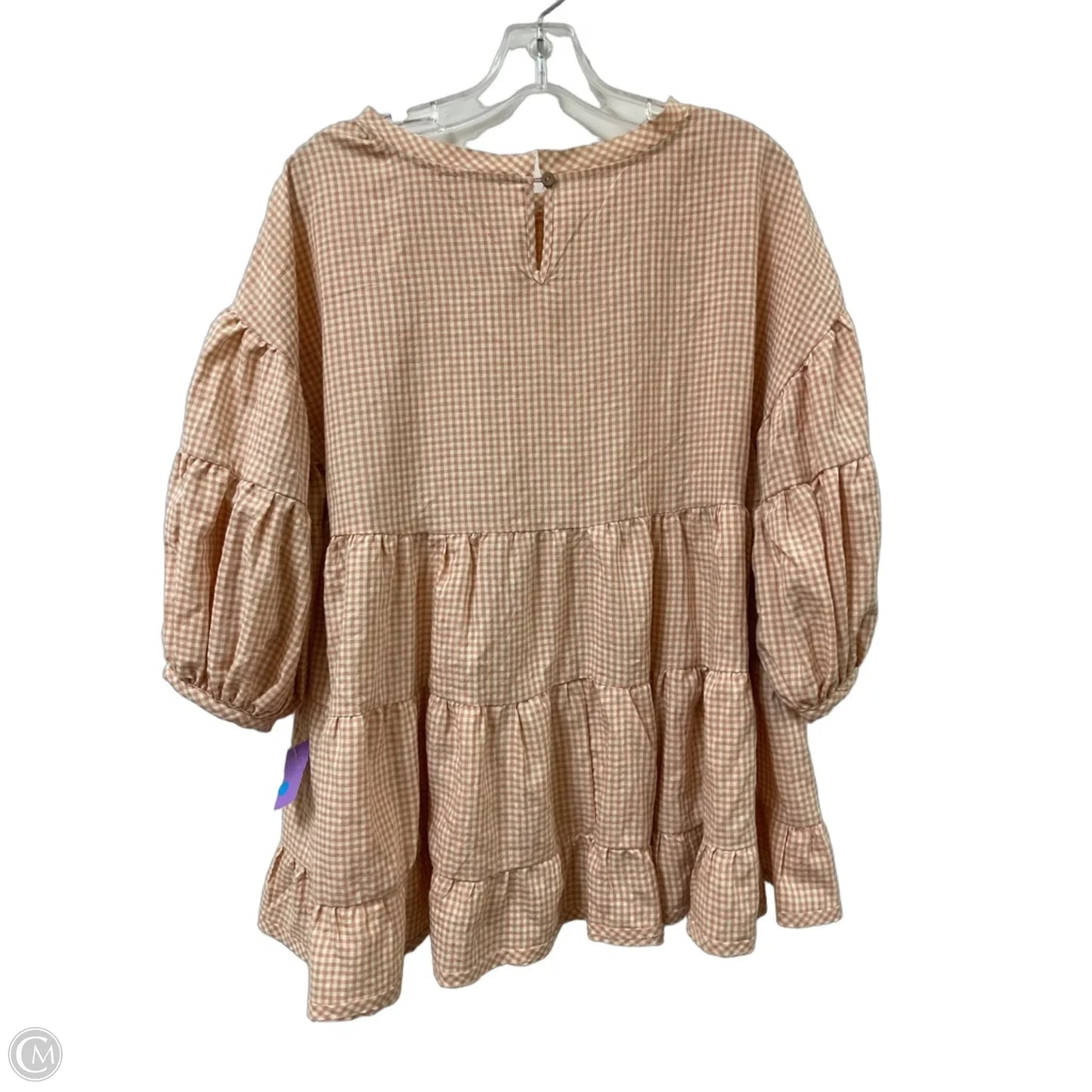 Top Long Sleeve By Easel In Peach, Size: L