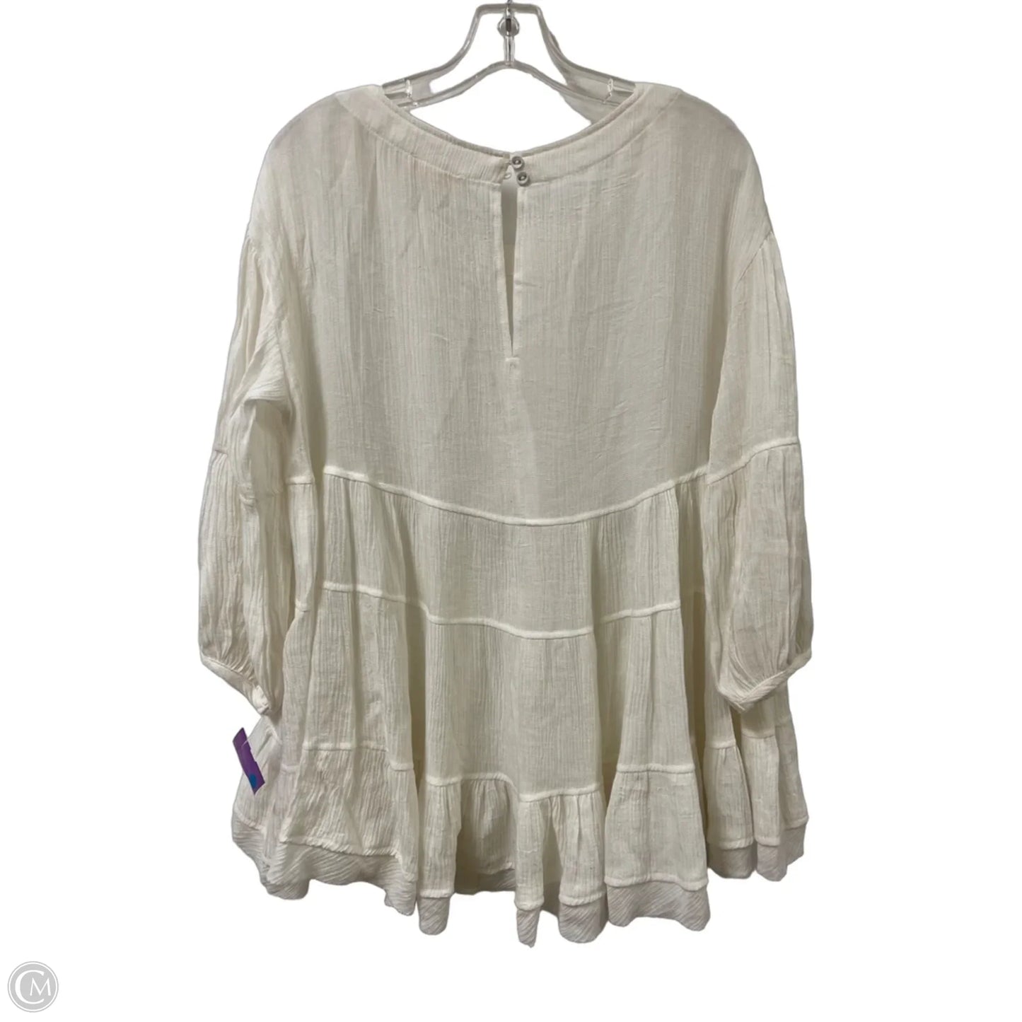 Tunic Long Sleeve By Entro In Cream, Size: S