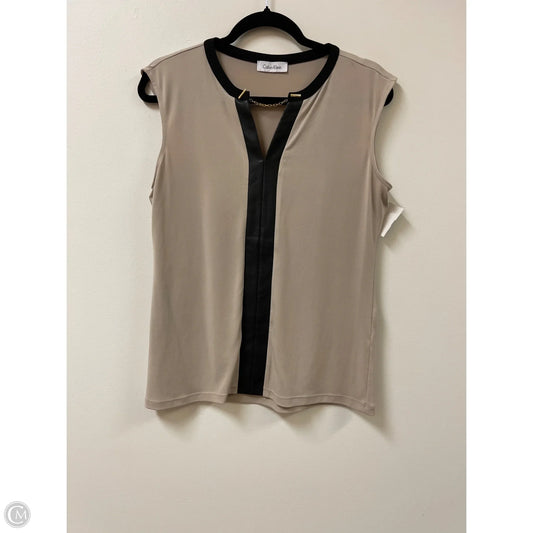 Top Sleeveless By Calvin Klein In Cream, Size: M