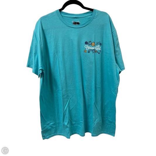 Top Short Sleeve By Clothes Mentor In Aqua, Size: 2x