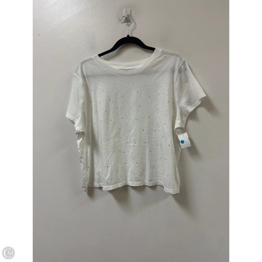 Top Short Sleeve By Ana In White, Size: Xl