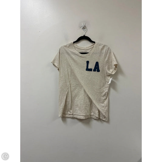 Top Short Sleeve By Lucky Brand In Cream, Size: L