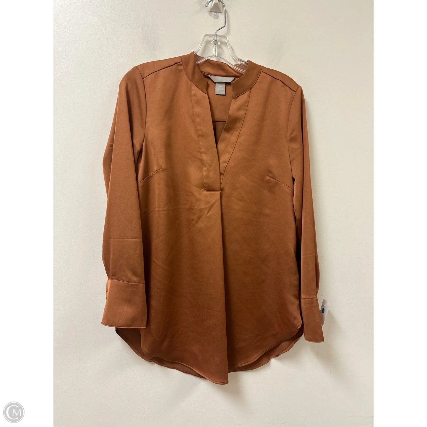 Top Long Sleeve By H&m In Bronze, Size: S