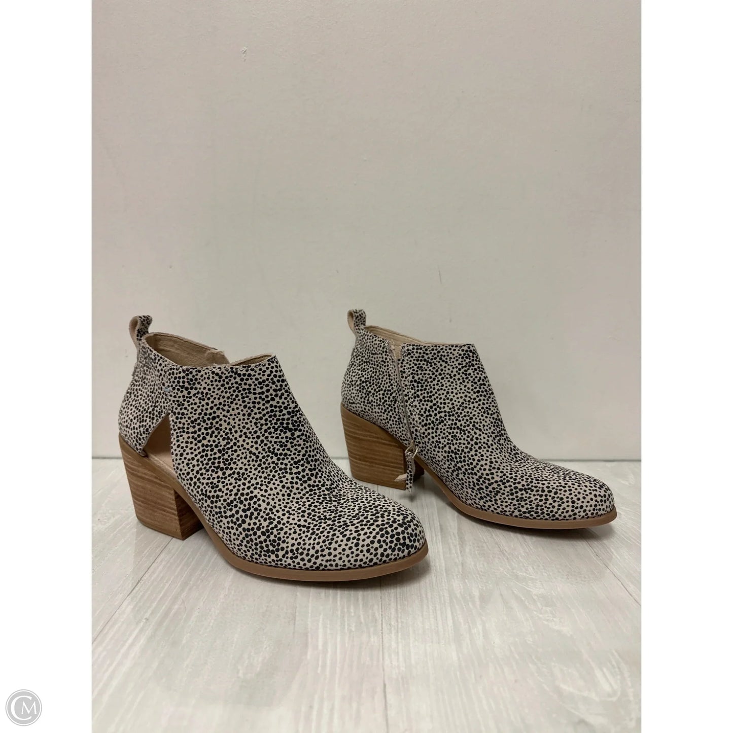 Boots Ankle Heels By Toms In Black & Cream, Size: 12