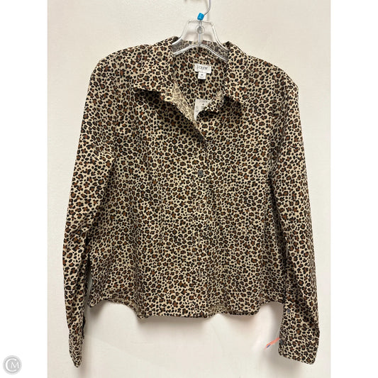 Blouse Long Sleeve By J. Crew In Leopard Print, Size: M