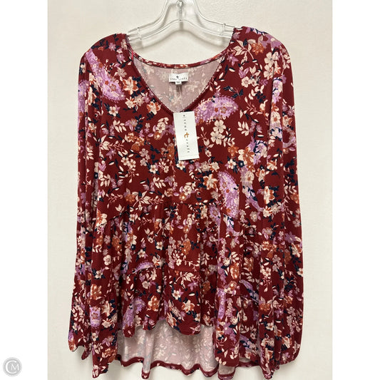 Top Long Sleeve By True Craft In Red, Size: Xl