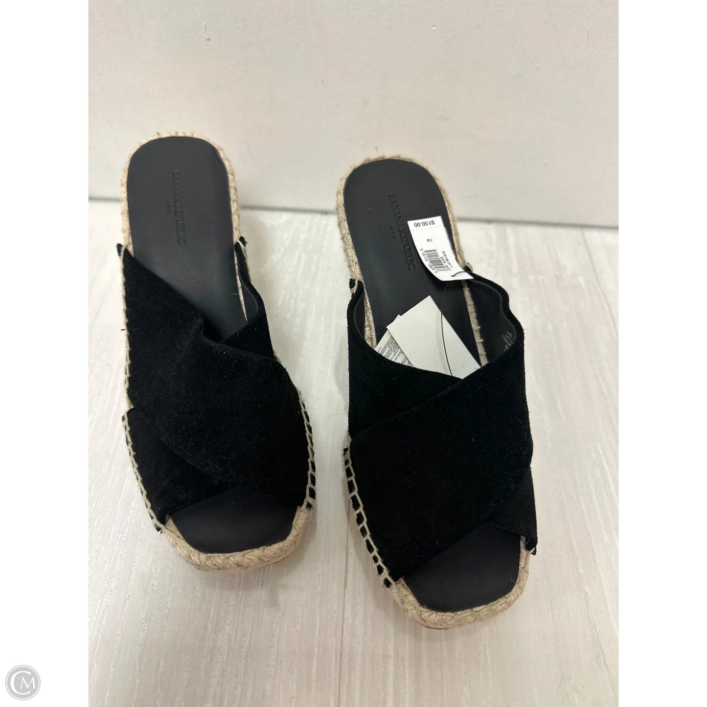 Shoes Heels Wedge By Banana Republic In Black, Size: 7.5