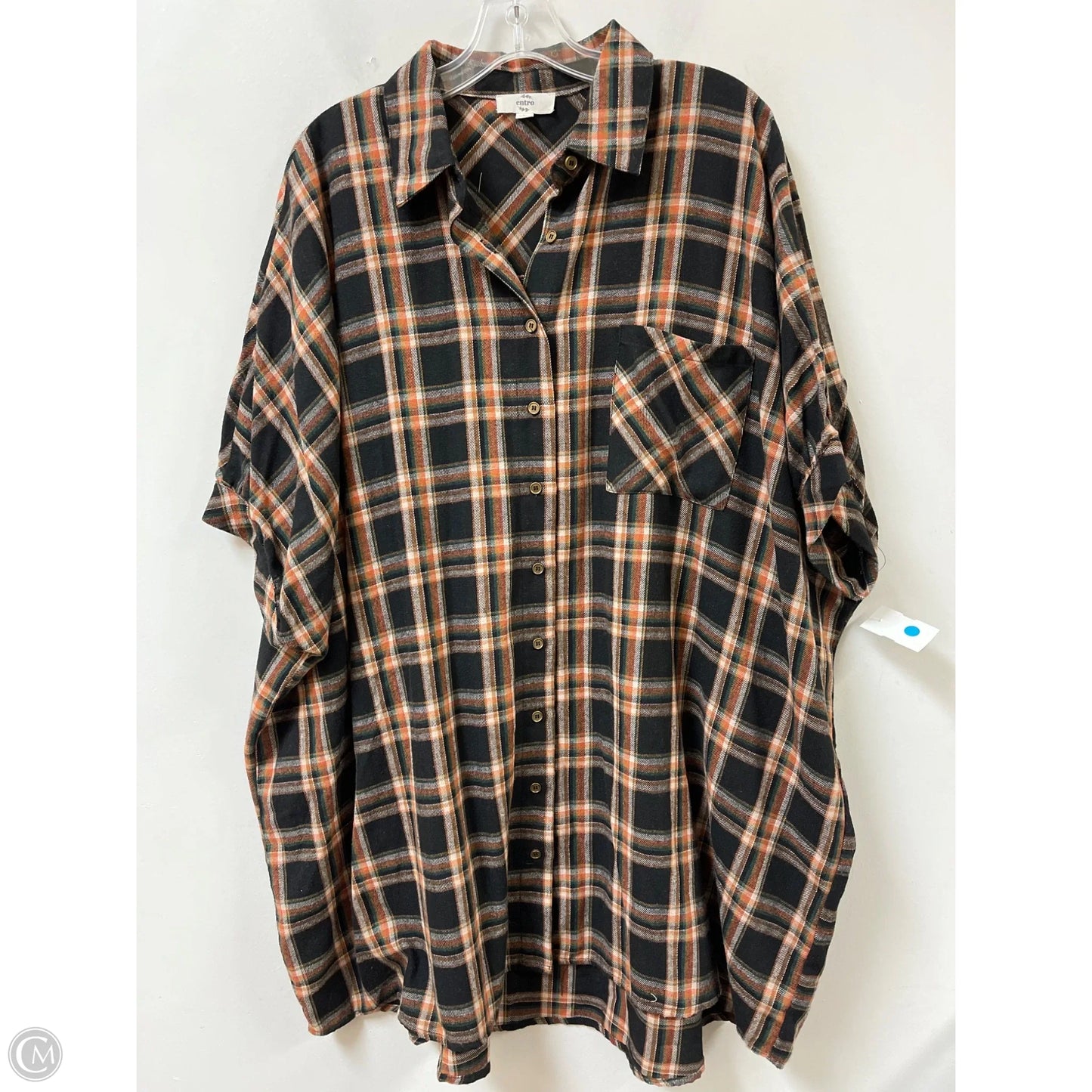 Dress Casual Short By Entro In Black & Orange, Size: L