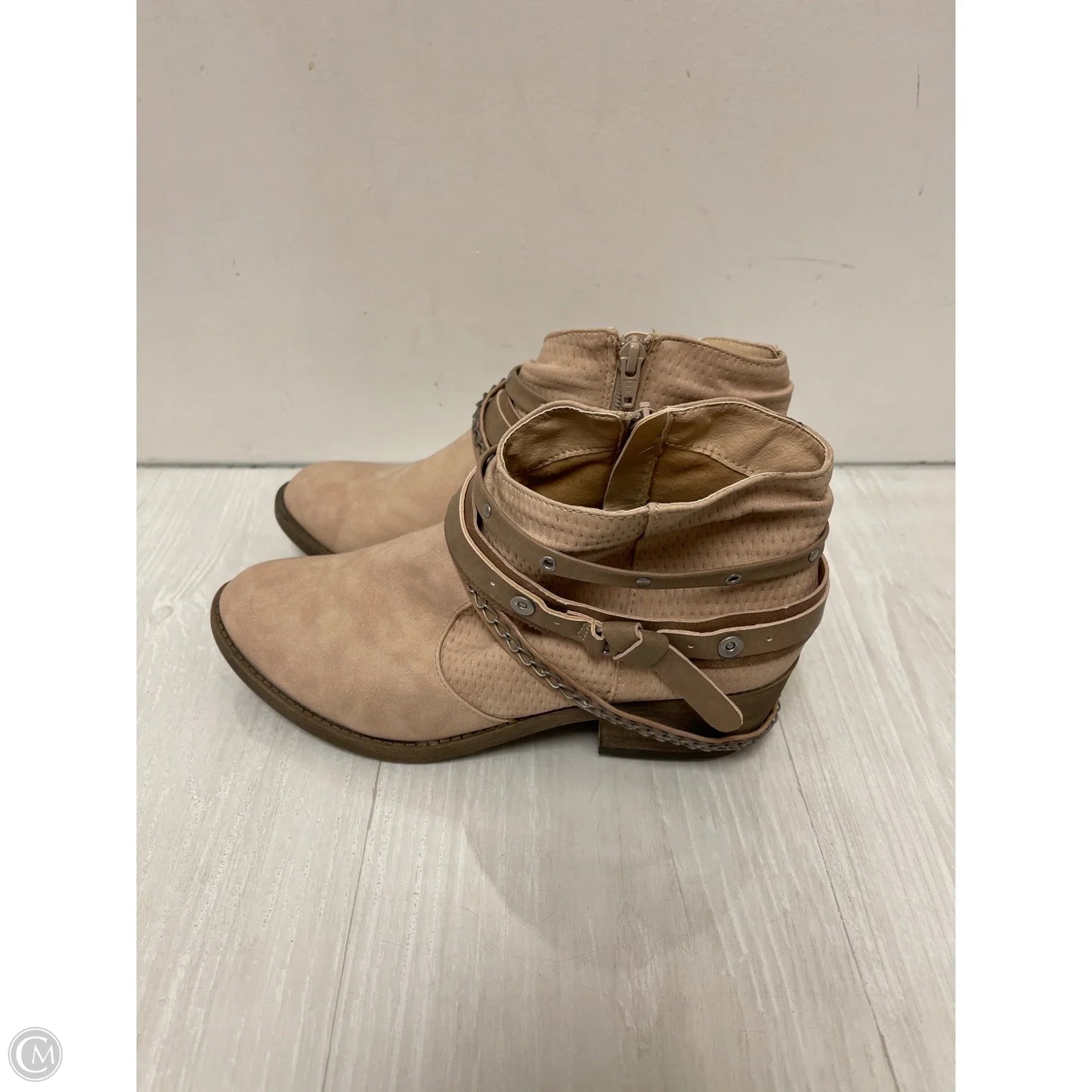 Boots Ankle Heels By So In Tan, Size: 8.5