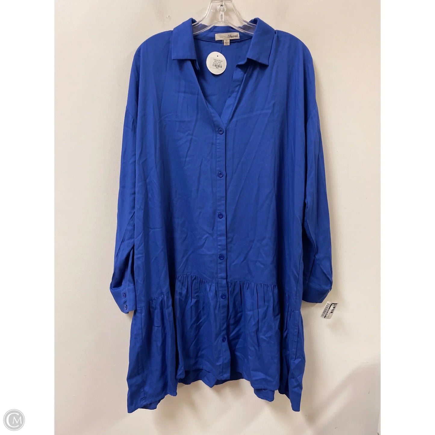 Tunic Long Sleeve By Clothes Mentor In Blue, Size: L
