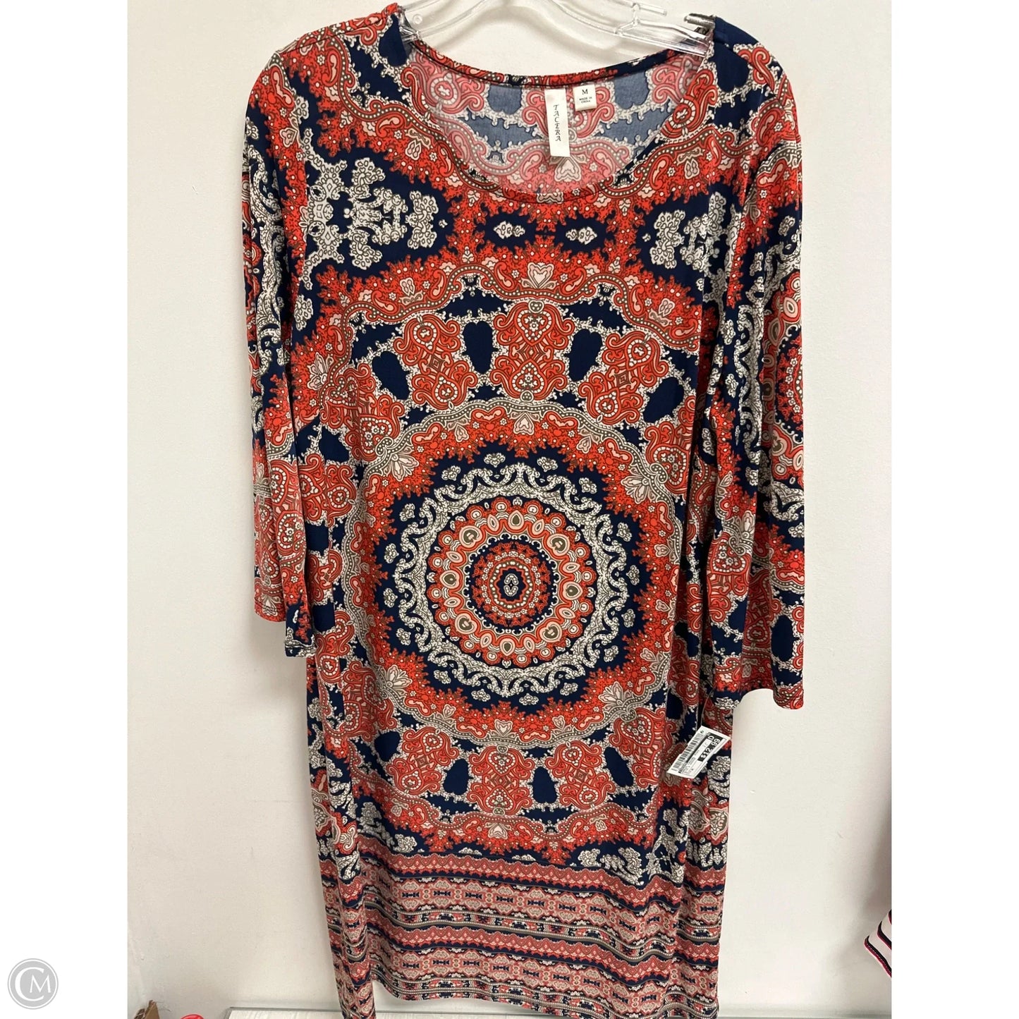 Dress Casual Midi By Tacera In Blue & Orange, Size: M