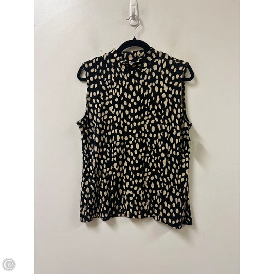 Top Sleeveless By Chicos In Black & Cream, Size: L
