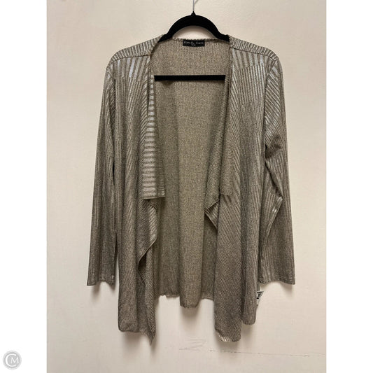 Sweater Cardigan By Kim & Cami In Silver, Size: L