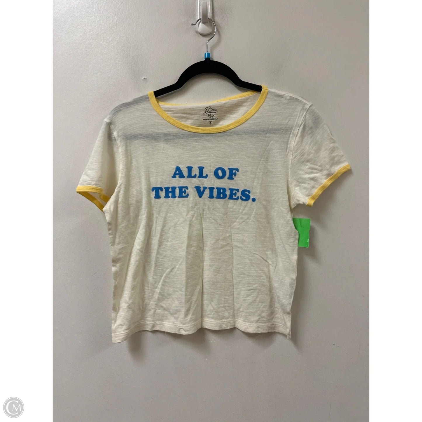 Top Short Sleeve By J. Crew In Yellow, Size: S