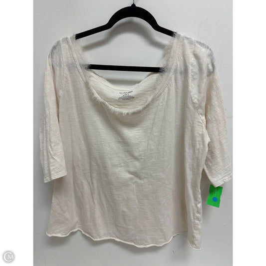 Top Short Sleeve By Lane Bryant In Cream, Size: 1x
