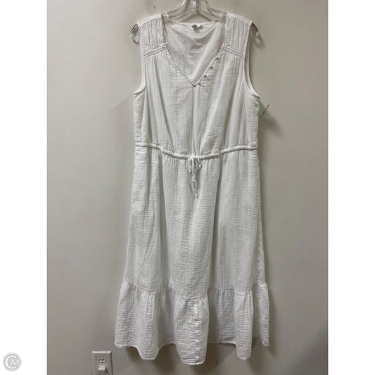 Dress Casual Maxi By Time And Tru In White, Size: Xl