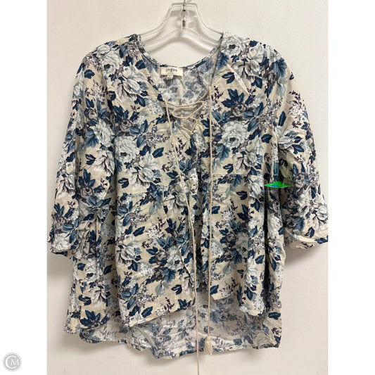 Top Long Sleeve By Umgee In Blue, Size: L