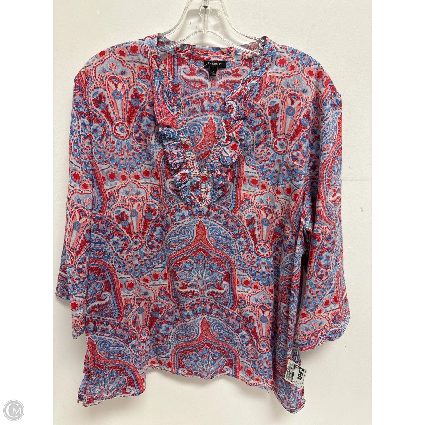 Top Long Sleeve By Talbots In Red, Size: L