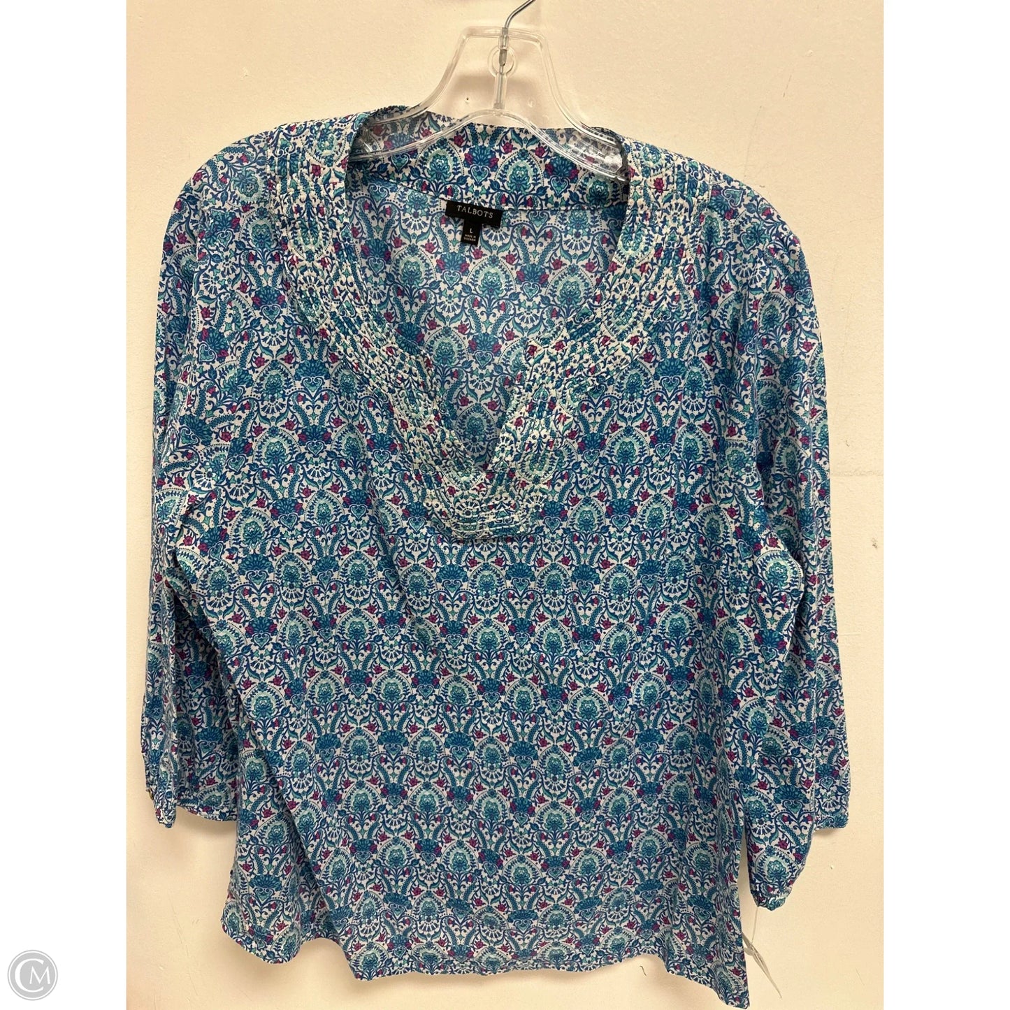 Top Long Sleeve By Talbots In Blue, Size: L