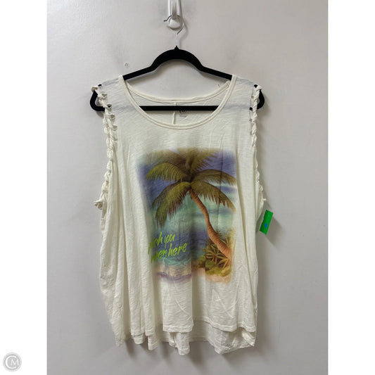 Top Sleeveless By Cato In Cream, Size: 3x