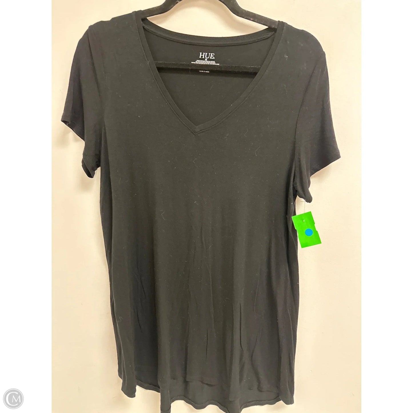 Top Short Sleeve By Hue In Black, Size: M