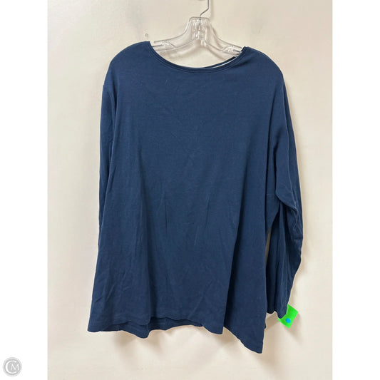 Top Long Sleeve By Croft And Barrow In Navy, Size: 3x