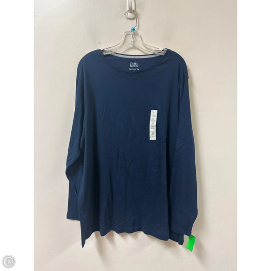 Top Long Sleeve By Croft And Barrow In Navy, Size: 3x