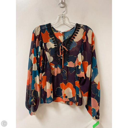 Top Long Sleeve By Bcbg In Multi-colored, Size: S