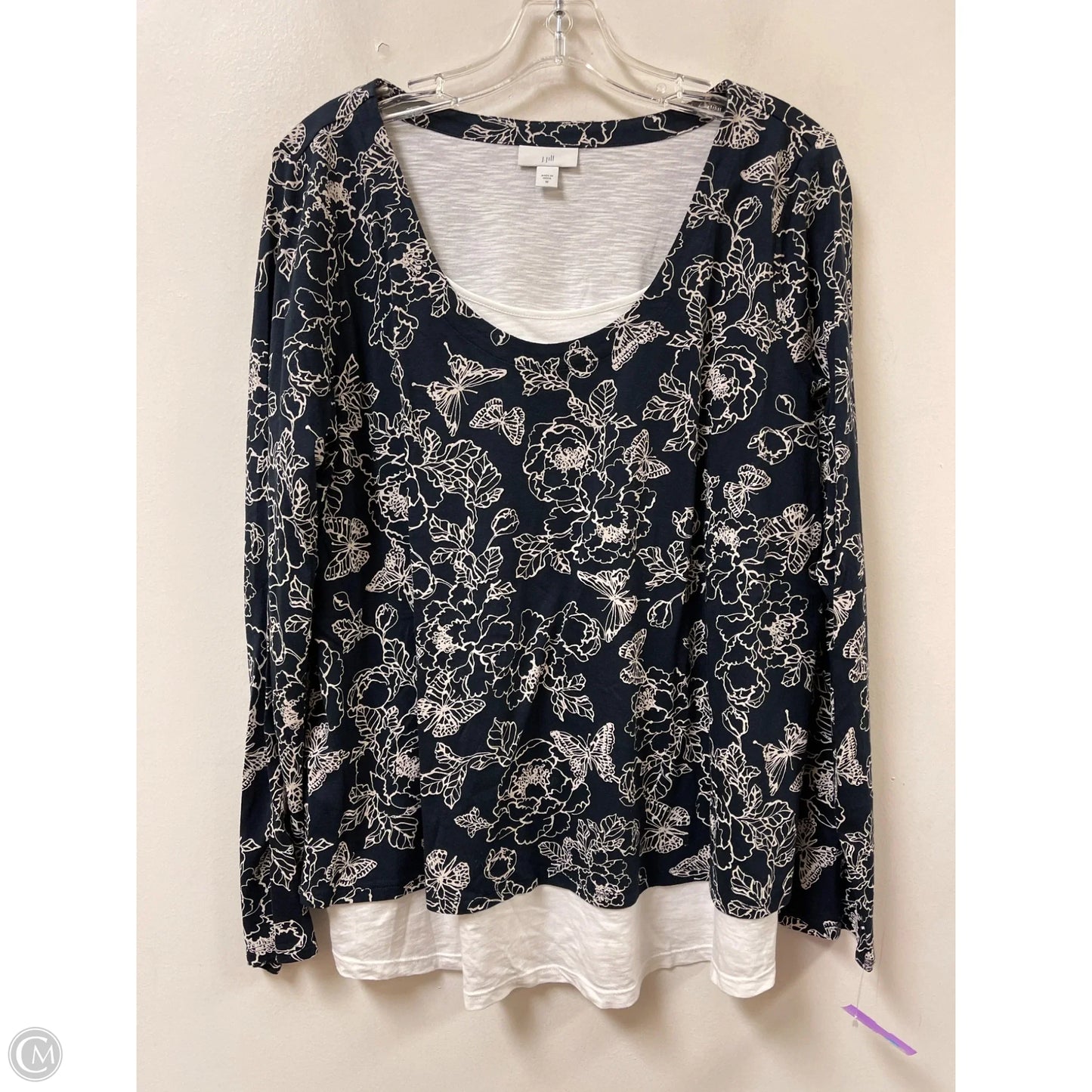 Top Long Sleeve By J. Jill In Navy, Size: M