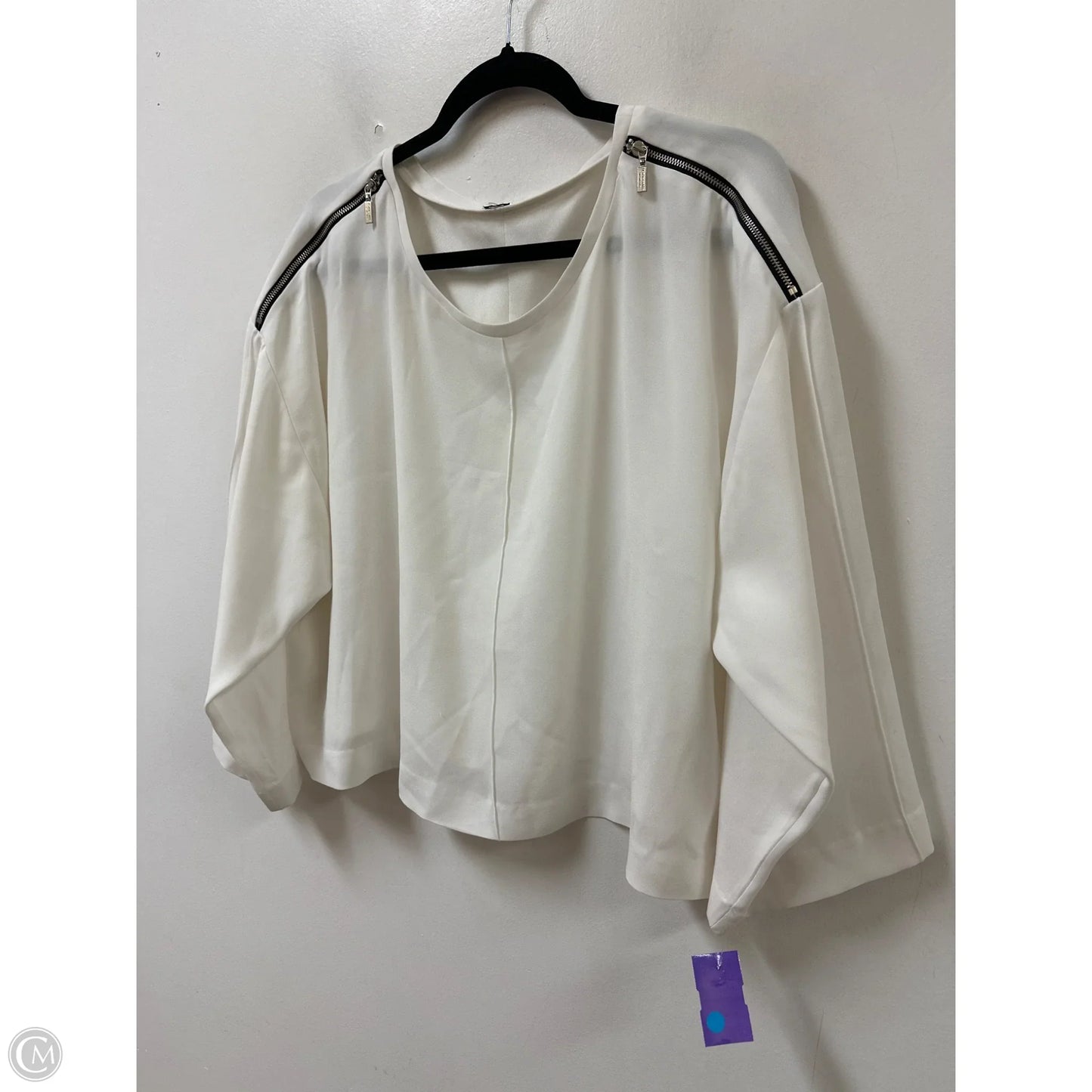 Top Short Sleeve By Black Label In Cream, Size: M
