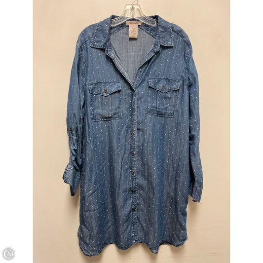 Dress Casual Midi By Philosophy In Blue Denim, Size: Xl