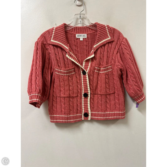 Sweater Cardigan By Clothes Mentor In Red, Size: S