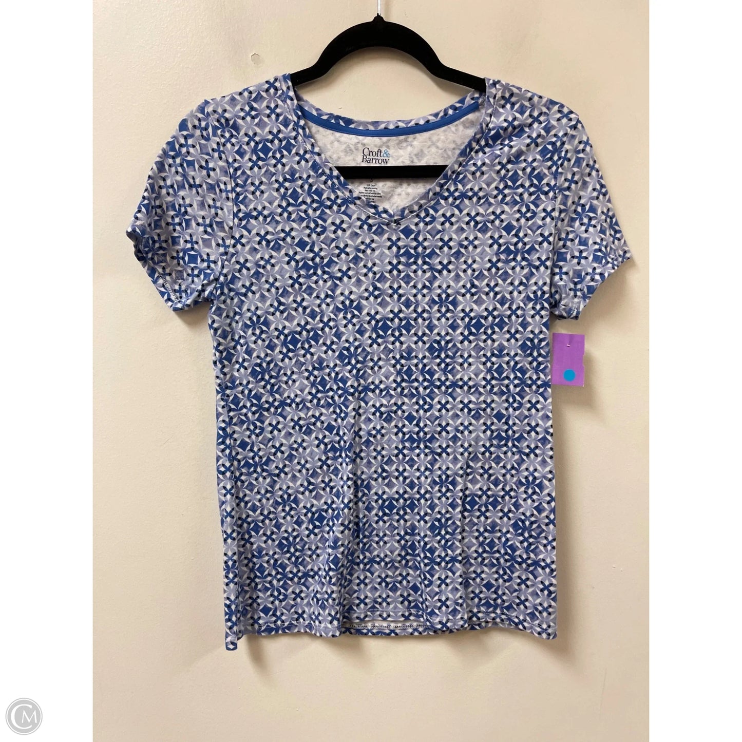 Top Short Sleeve Basic By Croft And Barrow In Blue, Size: S